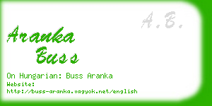 aranka buss business card